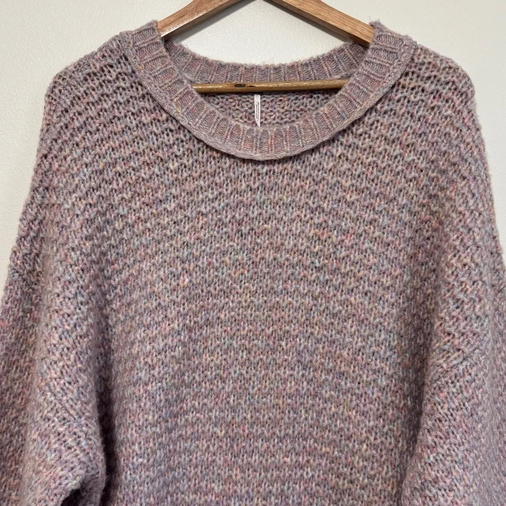 Free People Lola Sweater Mini Dress Size Medium Purple Fall Winter